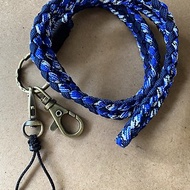 藍色迷彩風 傘繩編織手機吊繩 證件套掛繩