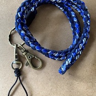 藍色迷彩風 傘繩編織手機吊繩 證件套掛繩