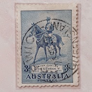 (AA) Australian 1935 Silver Jubilee of King George V - King George V on "Anzac" 3 penny Used