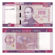 [Leopard Number 888] Africa-Liberia 5 Face Value Banknotes 2016 P-31 Banknotes20260520