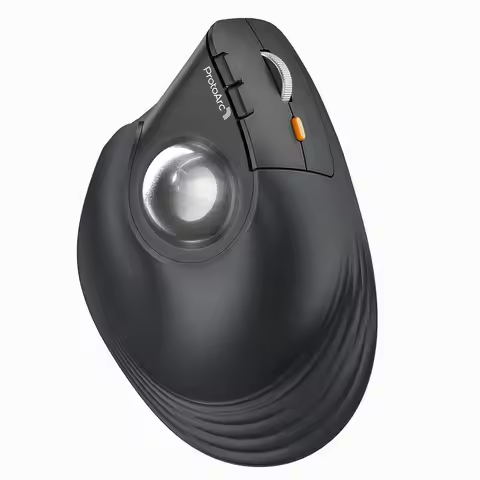 ProtoArc Vertical Wireless Trackball Mouse EM05 NL Bluetooth Ergonomic Rollerball Mouse Rechargeable
