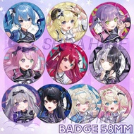 Hololive 虚拟主播 VTuber Anime Button Badge Cartoon 动漫周边徽章胸章 58mm IRyS Suisei Watame Towa Fuwawa Mococo