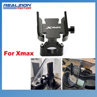 REALZIONMOTOR For Yamaha Xmax 125 250 300 400 Xmax300 Accessories Motorcycle Handlebar Mobile Phone Holder Gps Stand Bracket 1Pc