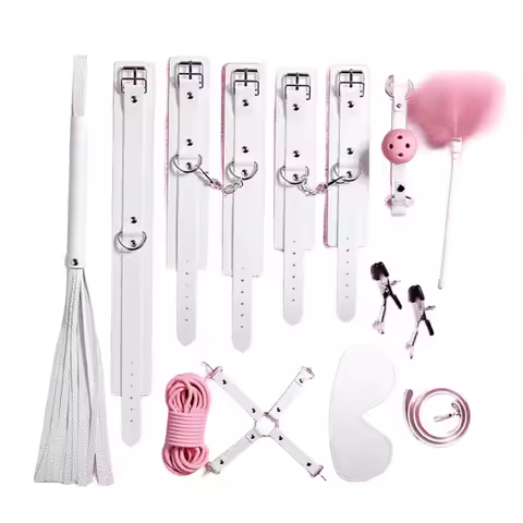 Deluxe Couples Bondage Kit Leather Whip Handcuffs BDSM Accessories for Women Adult Intimacy Toys BDS