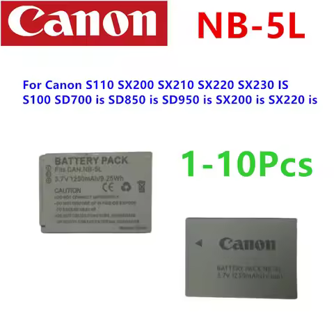 New NB-5L NB5L Battery 1250mAh For Canon S110 SX200 SX210 SX220 SX230 IS S100 SD700 is SD850 is SD95