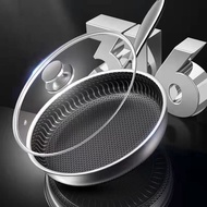 SUS304 Stainless Steel Honeycomb Nonstick Cooking Frying Pan 304内外蜂窝双面屏煎盘玻璃盖