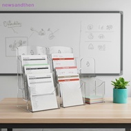 newsandthen A6 Transparent Flyer Brochure Holder 1/2/3 Tier Clear Menu Card Display Stand for Deskto