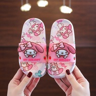 A KIDS Children's Slippers Kuromi Slippers Big Ear Dog Slippers Girls Indoor Slippers Anti-slip Wear