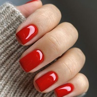 Solid Color Wearable Nails Red Short Fake Nails Wearable Nails Style White Nails Wearable Nails High