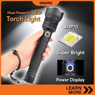 50000 lumens Lampu Suluh Flashlight XLamp xhp70 flashlight 26650 usb torch xhp70 lantern hunting lam
