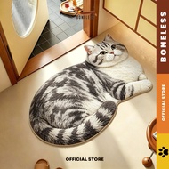 3D Premium Cat Pattern Diatomite Floor Mat Thick Anti-Slip Cat Home Bathroom Mat