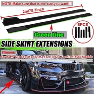 78.7'' 2m Car Side Skirt Extensions Spoiler Rocker Lip For BMW F32 F33 F36 F30 F80 M3 F82 G30 G31 E3