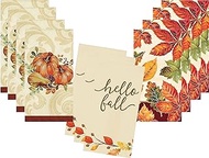 Thanksgiving Fall Disposable 3-Ply Paper Guest Towels/Buffet Napkins Set - 3 Packs - 48 Total