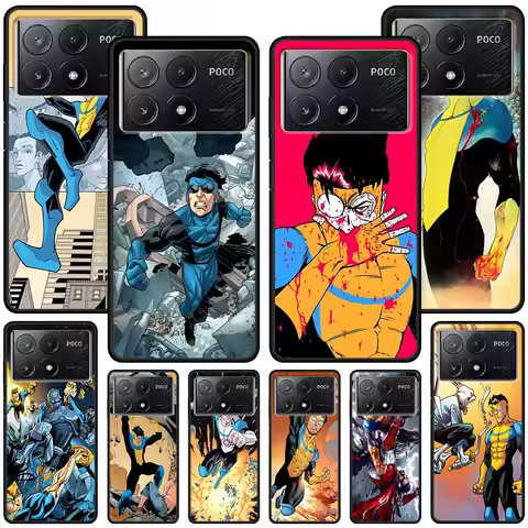Invincible Comic Case for Xiaomi Poco X6 X3 NFC M5s X5 F3 M4 M3 Pro Black Silicone Soft Phone Cover 