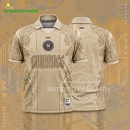 EFS Embrace in Brown Baju Jersey Berkolar Custom Nama Viral Jersey Retro Collar Anime Football Shirt