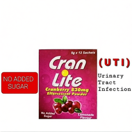 Cran Lite 12 Sachets Cranberry Effervescent Powder 830mg