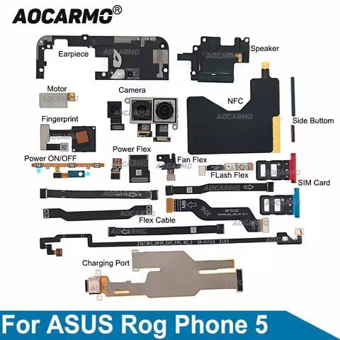 Aocarmo Fingerprint Flash Light Sensor Power Flex For ASUS ROG Phone 5 ROG5 ZS673KS MainBoard Connec