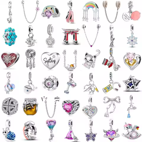 Fit Original Bangle Honey Charms 925 Silver Alpaca Snail Cat Charm Pendent Dangle Beads Bracelet Nec