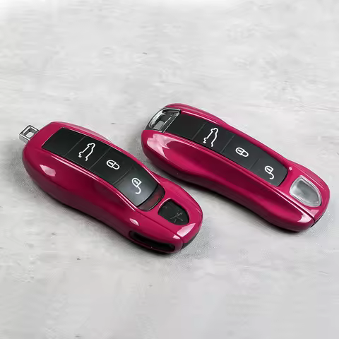 Car Key Case Ruby Star Color for Porsche 718 911 Macan Panamera Cayman Cayenne Boxster Key Fob Cover
