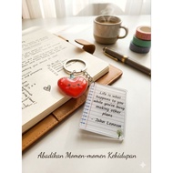 GANTUNGAN Keychain words quote Bag Charms words Quotes Keychain Quotes Bags