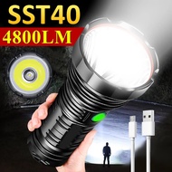 LUMINUS SST40/T20 4800LM Outdoor Searchlight USB Charging Camping Tactical Torch Professional Hunting LED Powerful Flashlight