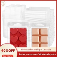 Wax Melt Clamshells Molds, Clear Plastic 6-Cavity Clear Empty Plastic Square & Heart Shape Cube-Wax 