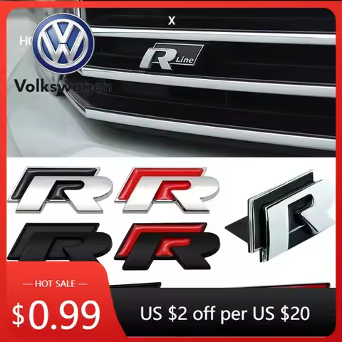 2026 Hot VOLKSWAGEN Car Front Grille Emblem for Volkswagen Rline Polo Passat B5 B7 Golf 3 4 5 Jetta 