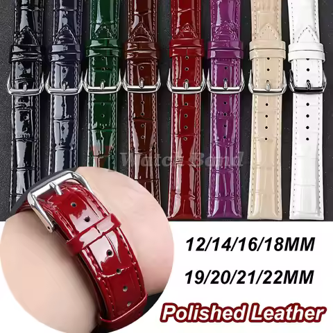 Universal PU Leather Watchband 12mm 14mm 16mm 18mm 19mm 20mm 21mm 22mm Men Women Replacement Belt Wa