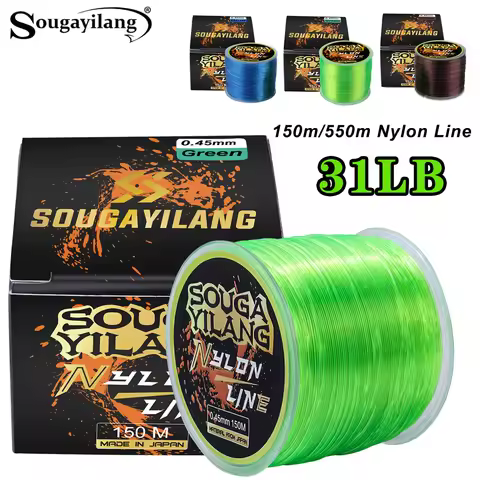 Sougayilang Nylon Fishing Line 150/550m 5-31LBS Super High Quality Wear Resistant and Curling Resist