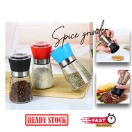 Manual Grinder Crusher Glass Bottle Spice Pepper Coarse Salt Seasoning Pengisar Lada Hitam Garam Kas