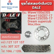 ชุดโซ่สเตอร์กลึง420 รุ่นWave100sX110i125iRMsxUboxDream supercubไฟเหลี่ยม