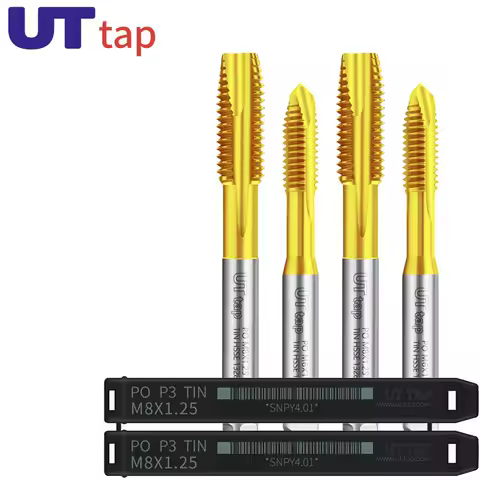 UT TAP HSSE Metric Spiral Pointed Taps with Tin Coated M7M8M9M10M11M12M14M16M18M20M22M24 X1 2 1.25 0