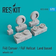 Leskit RSK72-0105 1/72 F4U/F6F Corsair/Hellcat Track and Field Wheelset Late Model Parts for Plastic