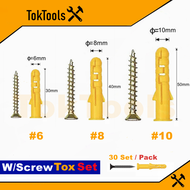 Tox With Screw Set Flat Head 6" ,8" ,10" Wall Gypsum Tax Plug