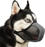 Dog Muzzle, Mesh Soft Puppy Muzzle for Large Medium Small Dogs for Scavenging Grooming Biting Chewin
