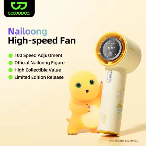 GOOJODOQ nailoong GFS001 4000 mAh Turbo Jet Mini High Speed Rechargeable Fan Handheld Portable Str