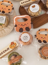 5PCS,Christmas, Halloween Cute Biscuit Candy Packaging Bag, Biscuit Packaging Bag Baking Cookies Sco