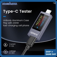 XUESHANN Current and Voltage Monitor, DC 4-30V 0-12A Type-C Power Meter Tester,  LCD Display KWS-230