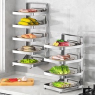[48H Shipping] Stainless steel kitchen storage rack, foldable prep rack, multi-layer wall-mounted co