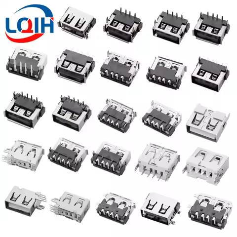 10PCS USB AF90 Degree Side Plug Horizontal Vertical 180 Degree Curling Short Body 10.0mm Flat Mouth 