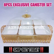 🔥HOT SALE!🔥8PCS REC EXCLUSIVE GOLD CANISTER SET DERAJA/BEKAS KUIH RAYA /BALANG KUIH