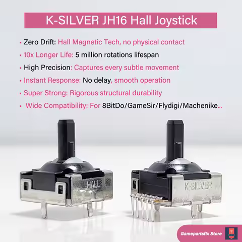 2/10pcs K-SILVER JH16 Hall Joystick 3D Analog Thumbstick for Gamesir G8 Flydigi Vader 3 Pro for 8Bit