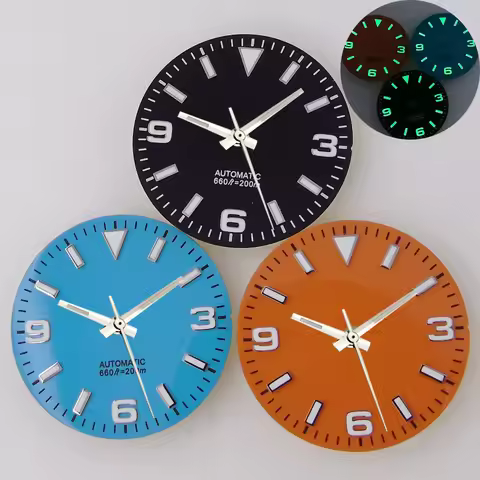 29mm Watch Dial Luminous for NH35 NH36 NH38 ETA 2824 PT5000 Watch Men Black Blue Orange DJ Hand Set