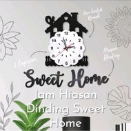 JD010 Sweet Home Wall Clock Aesthetic Wall Clock Wood 3D Aesthetic Home Decoration