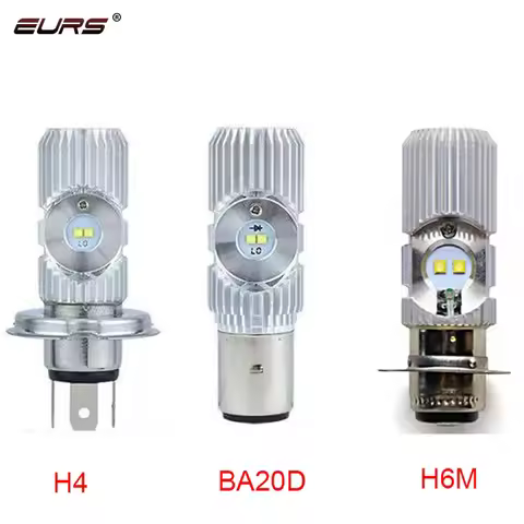 1PCS H4 HS1 H6 H6M BA20D Led Motorcycle Headlight Bulb Fog Light Hi Lo Lamp ATV Scooter Accessories 