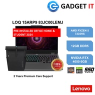 LENOVO LOQ 15AHP9 83JC00LEMJ GAMING LAPTOP (RYZEN 5 7235HS,12GB,512GB SSD,15.6"144Hz,RTX4050 6GB,WIN