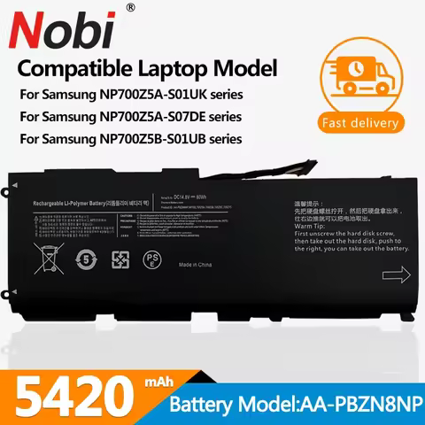 14.8V 80WH AA-PBZN8NP BA43-00318A Laptop Battery For Samsung NP700Z5A-S01UK NP700Z5B NP700Z5C NP700Z