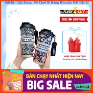 CHAGEE Style 316 Stainless Steel Vintage Pattern Coffee Thermos Cup 500ml With Straw