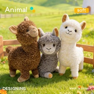 Cute Curly Alpaca Plush Toy, Soft Fluffy Llama Stuffed Animal Doll, Adorable Alpaca Plushie for Kids