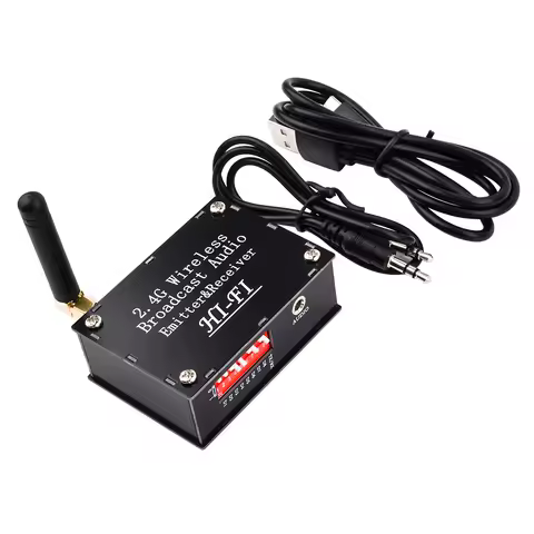 DC 3.5-5V 2.4G ISM HIFI Wireless Stereo Audio Transmitter Receiver 24Bit 48KHZ Long Distance Transmi